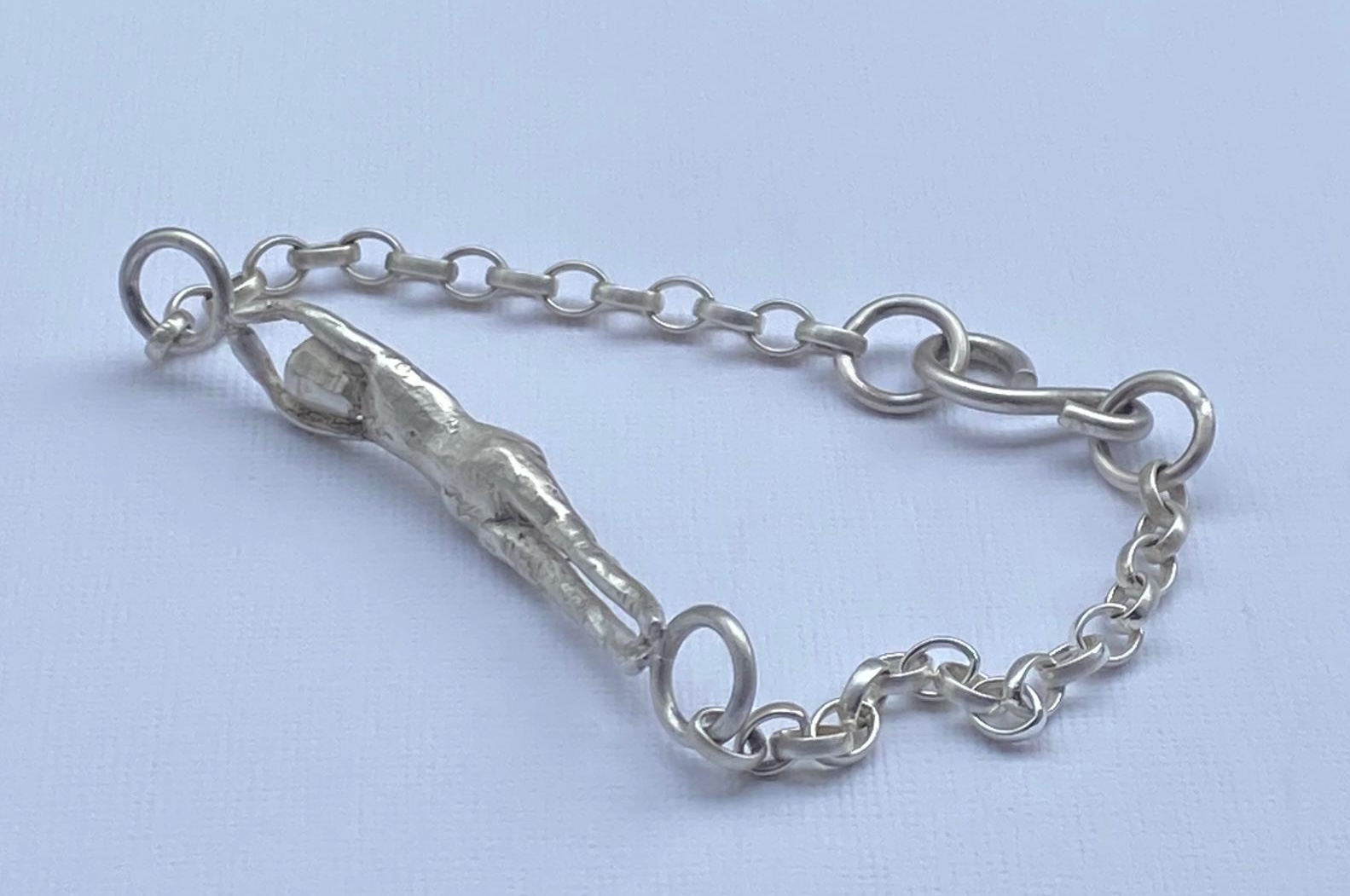 Silver bracelet made by Tiany Saliba